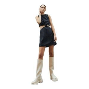 Alohas Katiuska Tall Lug Boots Off White Leather Knee High Chunky Platform 9.5